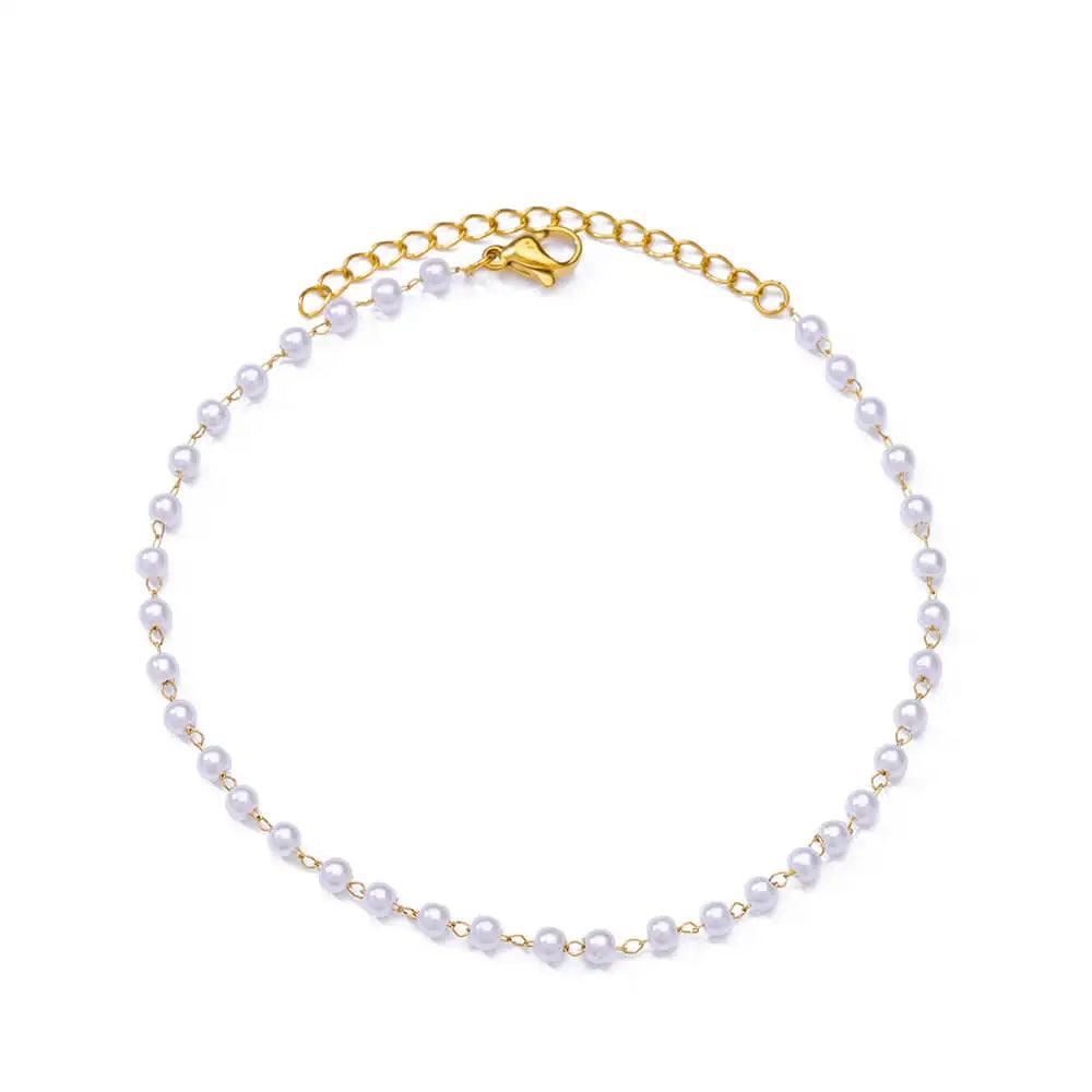 Pulseira de Pérolas e Aço Inoxidável - Elegância Moderna - Dorelle Joias