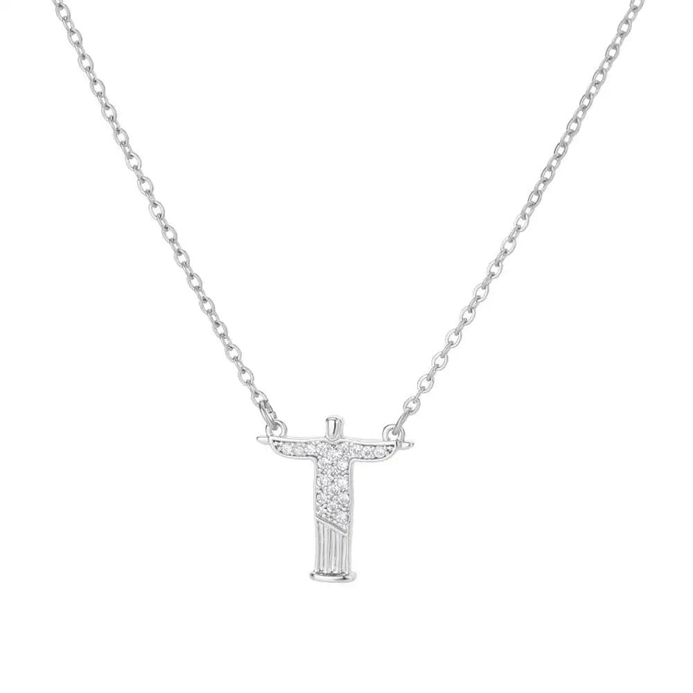 Colar Cristo de Zircão Unissex em Aço Inoxidável - Dorelle Joias