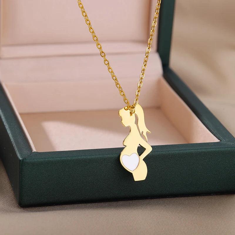 Colar Amuleto de Aço Inoxidável Dourado para Mães - Dorelle Joias