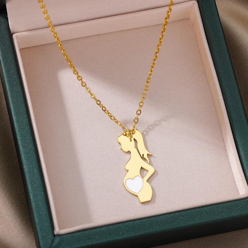 Colar Amuleto de Aço Inoxidável Dourado para Mães - Dorelle Joias