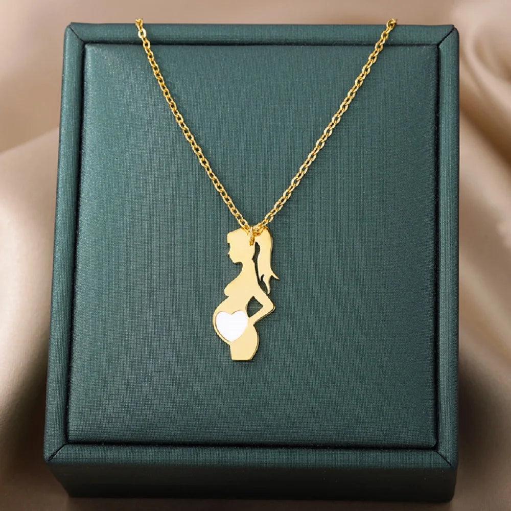 Colar Amuleto de Aço Inoxidável Dourado para Mães - Dorelle Joias