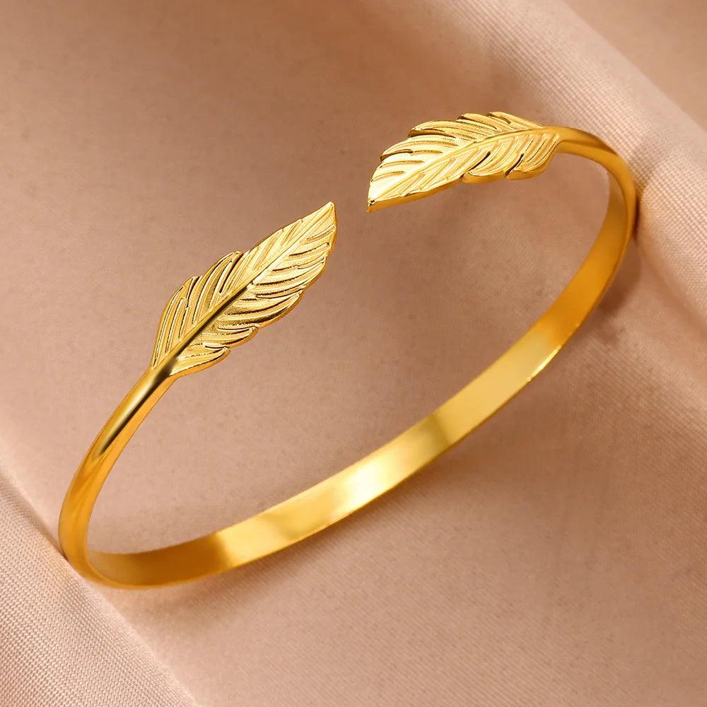 Pulseira Punk Snake Cuff Dourada Ajustável - Dorelle Joias