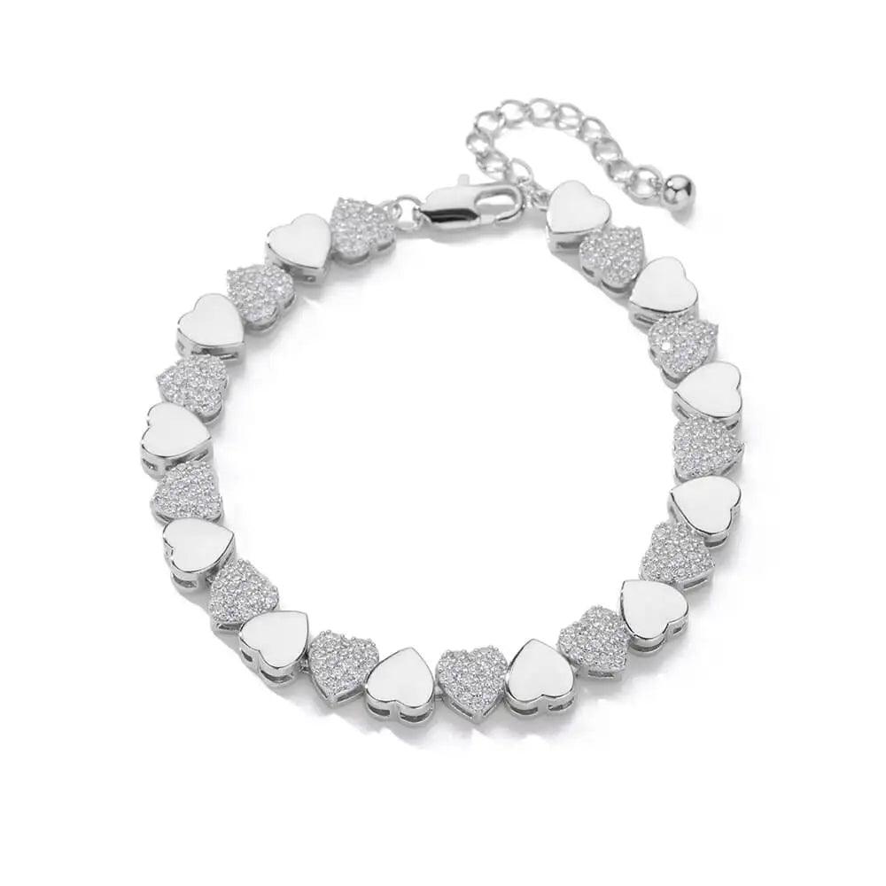 Pulseira de Coração com Zircônia - Luxo e Charme - Dorelle Joias