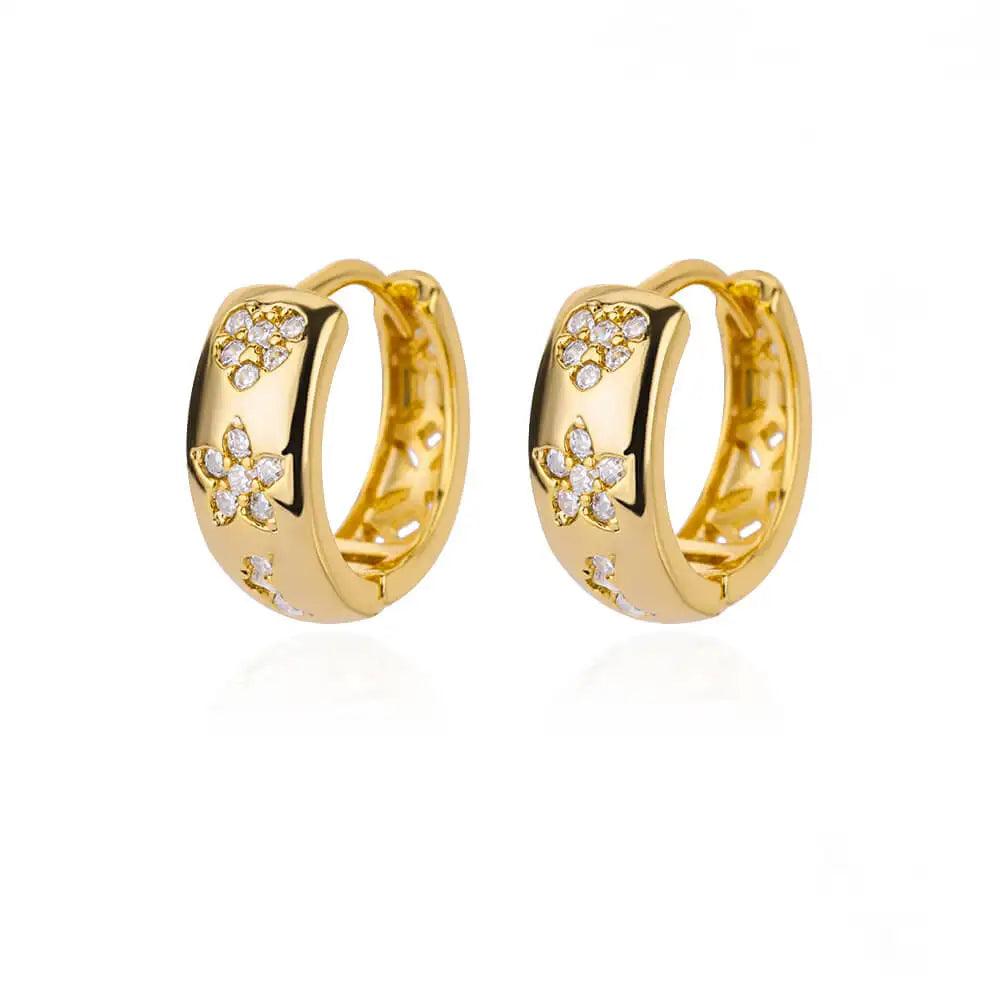 Brincos de Argola com Zircônia Arco-Íris - Luxo e Estilo - Dorelle Joias