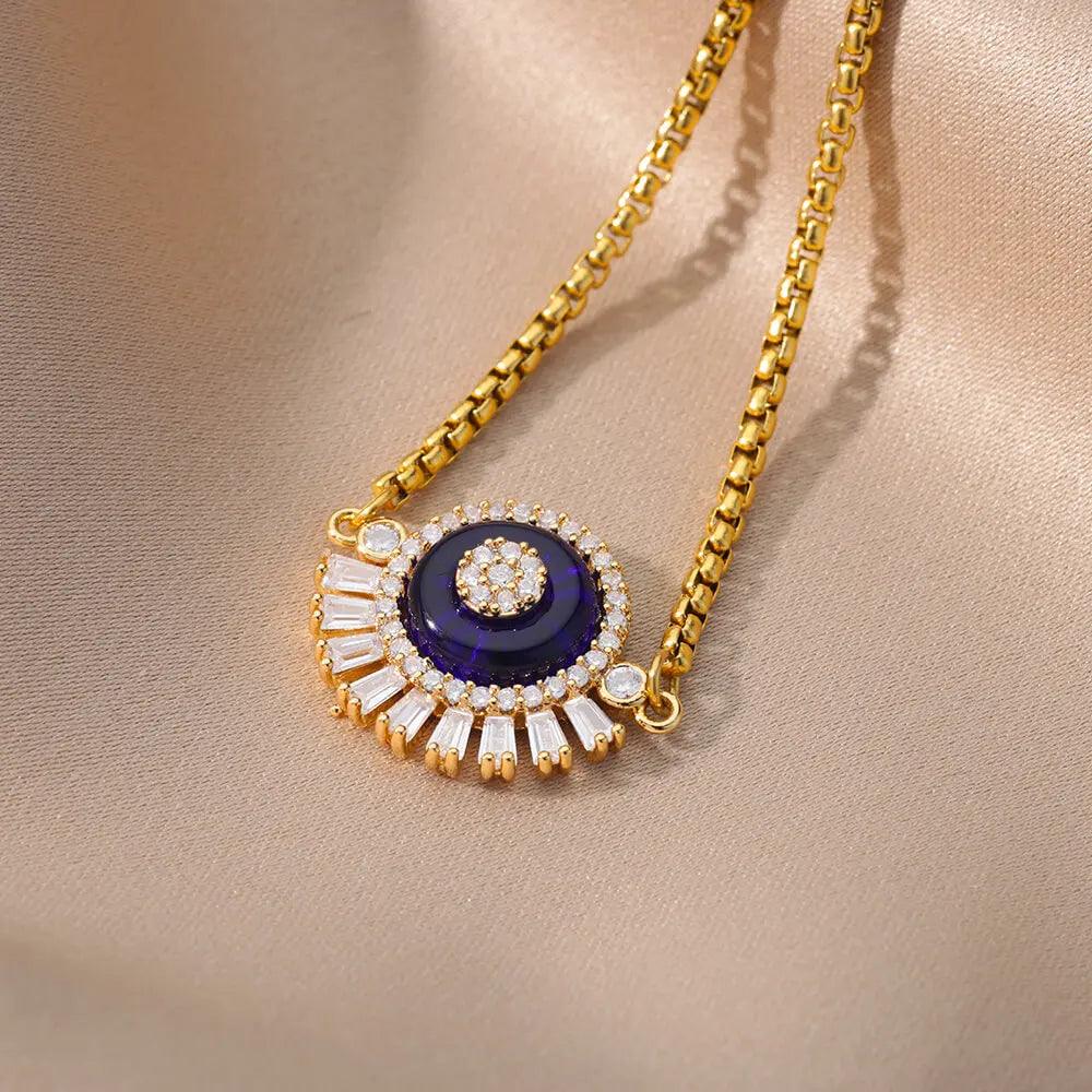 Pulseira Dourada Lucky Evil Eye com Zircão - Dorelle Joias