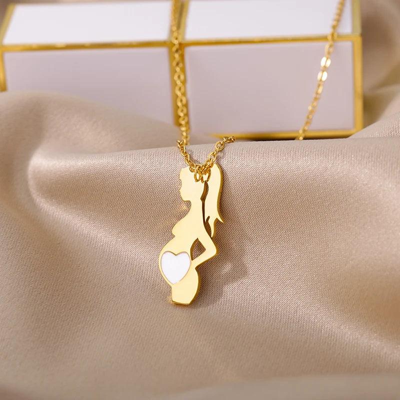 Colar Amuleto de Aço Inoxidável Dourado para Mães - Dorelle Joias