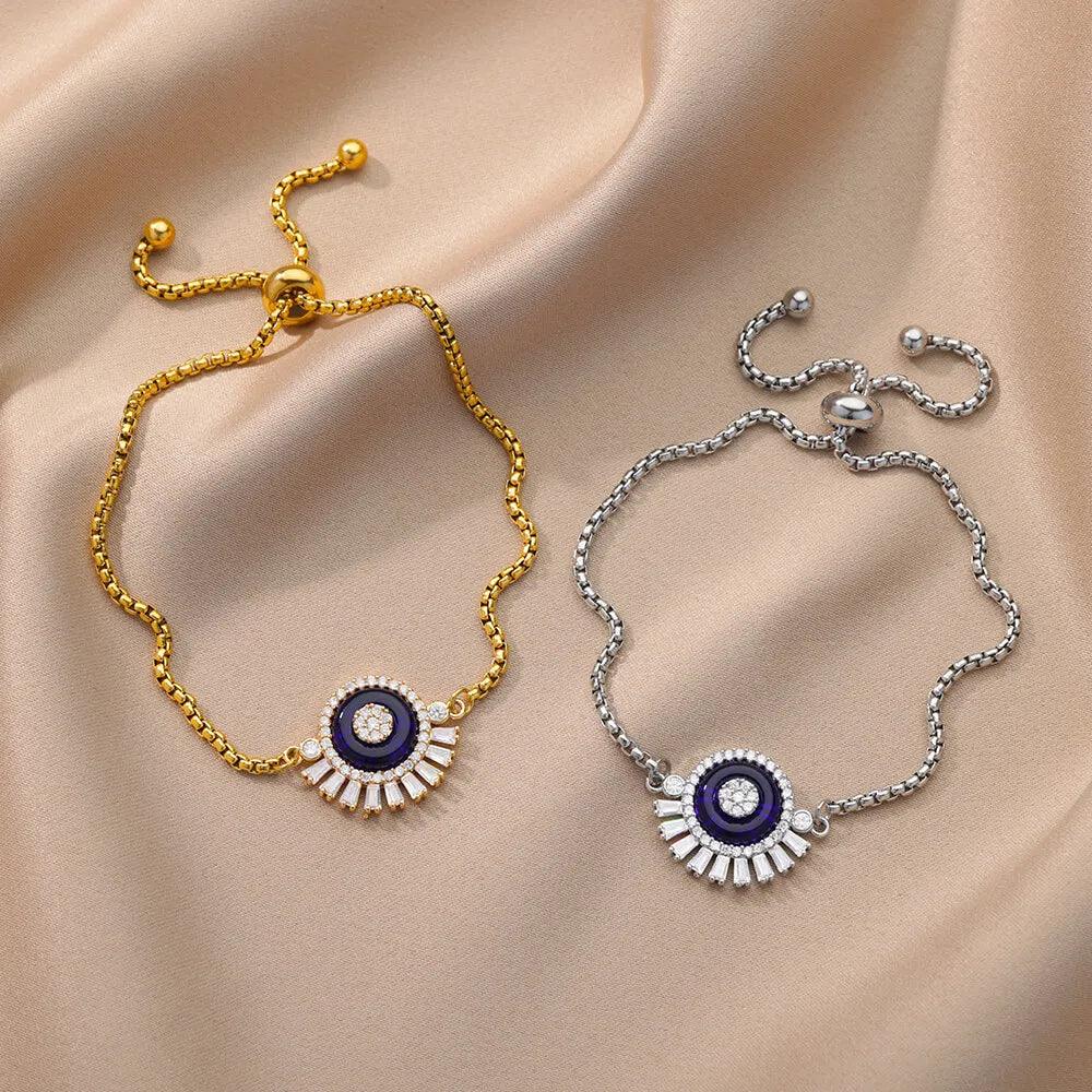 Pulseira Dourada Lucky Evil Eye com Zircão - Dorelle Joias