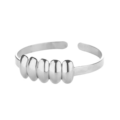 Pulseira geométrica de aço inoxidável para mulheres, bracelete dourado, moda casamento vintage, presente impermeável da jóia